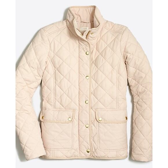 J. CREW Quilted Jacket  Size Small Warm Bisque Cream Neutral Beige - Picture 1 of 11